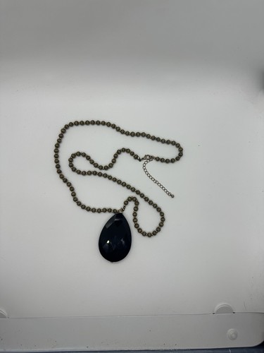 VETEMENTS Collana di perline classica elegante con ciondolo a goccia nero