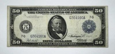 1914 $50 Federal Reserve Note, Chicago Fr. 1048 - Image 1 of 2