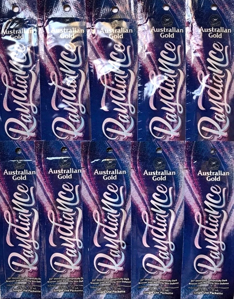 10 Australian Gold Raydiance Warming Bronzer Tanning Lotion Packets - Image 1 of 1