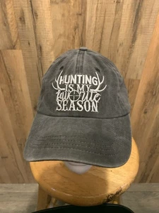 Gorra negra espalda ajustable Hunting Is My Favorite Season nueva sin etiquetas. - Imagen 1 de 5