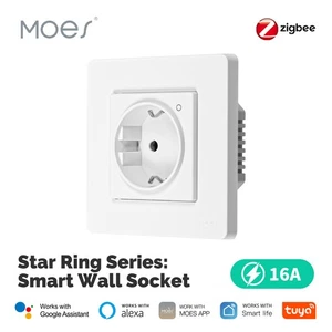 MOES ZigBee Tuya Smart enchufe de pared enchufe monitor de energía 16A Alexa Google APP - Imagen 1 de 19