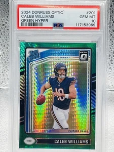 Panini Donruss Optic Green Hyper #201 Caleb Williams Rookie RC 2024 PSA 10 - Imagen 1 de 2