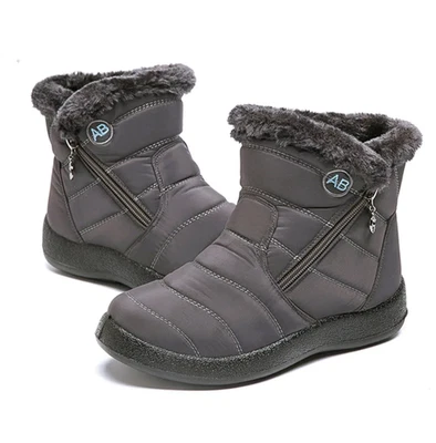 Women’s Waterproof Winter Snow Boots Fur-Lined Anti-Slip Warm Outdoor Shoes - Image 1 of 4