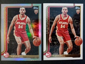 (2) 2025 Topps Silver Foil/Base Asa Newell RCs # 223 " Atlanta Hawks " - Picture 1 of 2