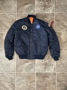 Vintage Y2K Alpha Industries MA-1 NASA Bomber Flight Jacket Size Boys Large - Picture 1 of 10