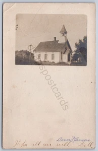 K39/ Dover Kansas RPPC Postcard c1910 Church Building 469 - Picture 1 of 2