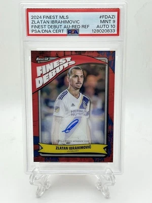 2024 Topps Finest MLS /5 Zlatan Ibrahimovic Red Debuts #FDAZI PSA 9 Auto 10 - Image 1 of 3