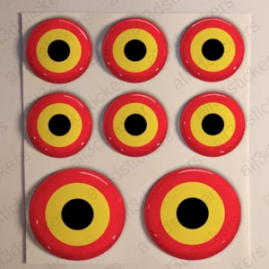 Belgium Stickers Cockade 3D Roundel Resin Domed Adhesive Air Force Sticker - Imagen 1 de 1