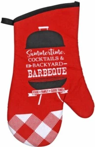 Küche Jumbo Stoff Ofenhandschuh (13") Sommerzeit, Cocktails & Grill, silberne Rückseite, GR - Bild 1 von 8