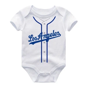 Los Angeles Dodgers Baby LA Bodysuit Kids Baseball Jersey Style Outfit Toddler - Picture 1 of 6