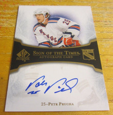 Petr Prucha Signed 2007-08 SP Authentic Sign of the Times #STPP Card NHL Rangers