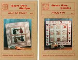 TWO Rabbit Wall Quilt Patterns - Bear Paw Designs - New & Uncut - Picture 1 of 1