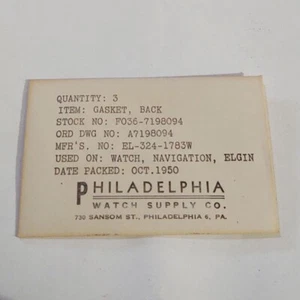 WWII Elgin A-11 watch navigation case gaskets (3) 1950 Military surplus. - Picture 1 of 3