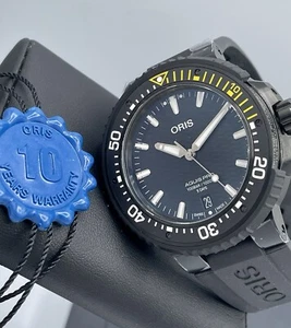 ORIS AQUISPRO DATE 5 DAYS POWER RESERVE BLACK TITANIUM 1000M DIVER 10 YEAR WARR - Bild 1 von 11
