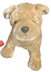 FAO Schwarz Shar Pei Jumbo Puppy Dog Huge 17" Plush Stuffed Animal Toy Wrinkles
