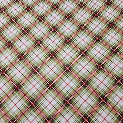 22" Winter Wonderland Sandy Lynam Clough P&B Green Red White Silver Plaid - Image 1 of 3