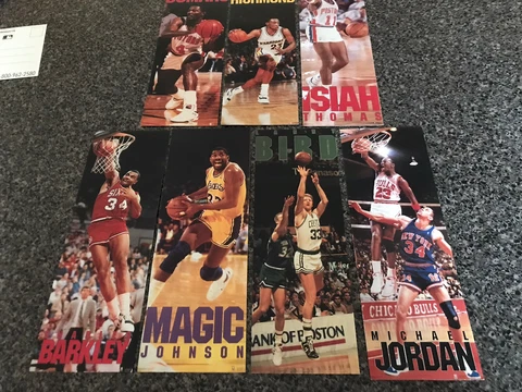 Lot (7) 1990 Costacos Brothers Postcards MICHAEL JORDAN, BIRD, MAGIC, BARKLEY,++ Cover