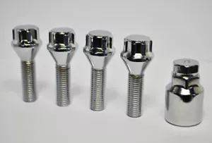 Set Di 4 X M14 X 1.5, 40mm Filo, Bulloni Bloccaggio Ruota (Argento) - Foto 1 di 2