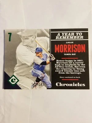 Logan Morrison 2017 Panini Chronicles Green Card 160/199 - Image 1 of 3