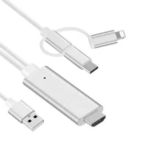 CAVO ADATTATORE VIDEO LIGHTNING USB HDMI HDTV TV IPHONE ANDROID IOS UNIVERSALE - Foto 1 di 9