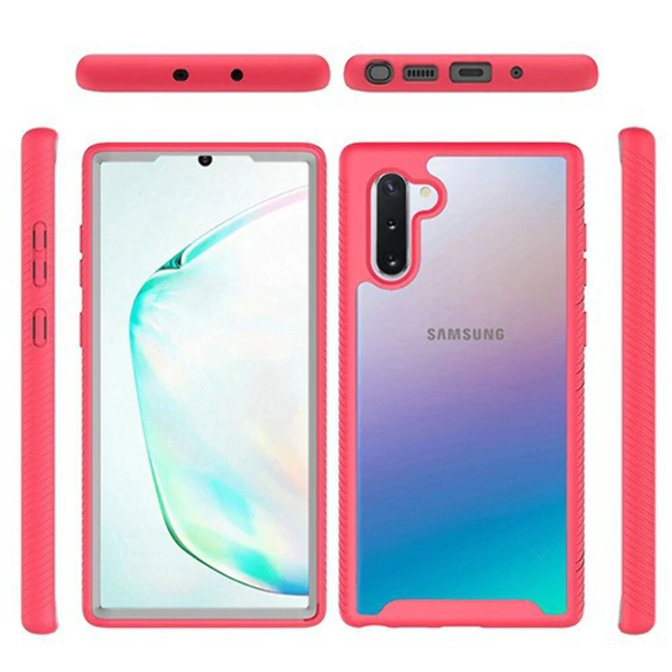 For Samsung Note 10 Shockproof Heavy Duty Bumper Case CLEAR/PINK - Imagem 1 de 2