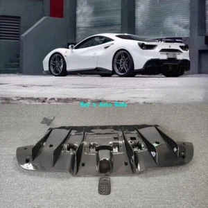 Fit For Ferrari 488 GTB Spider Carbon Fiber Rear Bumper Diffuser Splitter Lip - Picture 1 of 11