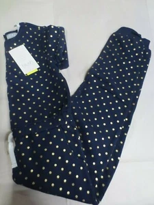 New Blush Girl's Jumpsuit Romper 7/8 Navy / Gold Polka Dots - Picture 1 of 3