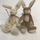 2 Vintage Rabbits jointed arms and legs made by Boyd's Bears in mid 80's