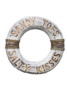 SANDY TOES SALTY KISSES LIFE PERSERVER RING WALL ART TIKI BAR DECORATIONS - Picture 1 of 1