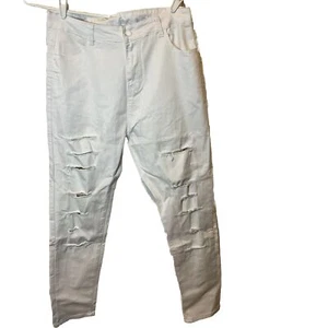Mens Pants Cotton White Distressed White Size 2x - Picture 1 of 4