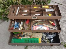 Kits de pêche vintage Kennedy boîte de pêche pleine d'appâts de récupération et de plaquettes