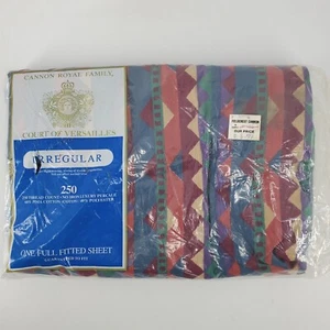 Vintage Cannon Fieldcrest 250 Thread Full Fitted Sheet Irregular Southwest - Picture 1 of 7
