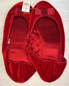 TALBOTS Red Fancy Velvet Ballet Slippers Women's L (9-10) NEW - Picture 1 of 7