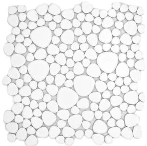 Keramikmosaik Mosaikfliesen Kieselmosaik Weiß matt Wand Boden Fliesenspiegel  - Bild 1 von 5