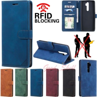 For OPPO A9 A5 2020 A53 A54 A72 Realme 8 Wallet Leather Case Cover RFID Blocking - Image 1 of 4