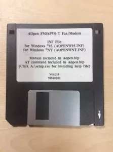 AOpen Fm57PVS Fax/Modem INF File Win 95/NT 3.5" Floppy Disk Ver 2.0 - Picture 1 of 3