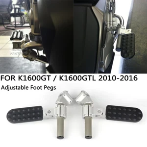 Highway Foot Pegs Pedal Twin Rail Footrest Adjustable For BMW K1600GT K1600GTL - Picture 1 of 13