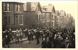 Unknown Leeds Procession With Savation Army Band Postcard Size Real Photo c.1950 - Picture 1 of 3