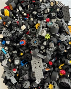 LEGO 1 Lb !! Bulk Tires Axle Wheels Vehicle Car Parts Assorted Huge Lot Parts - Picture 1 of 1