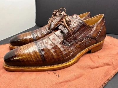 Mezlan Size 11 Crocodile Lace Up  Brown Dress Spain  Shoes MEN'S - Image 1 of 4