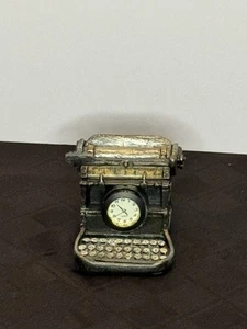Retro Miniature 2" Resin Vintage Typewriter Figurine with Quartz Clock - Picture 1 of 3