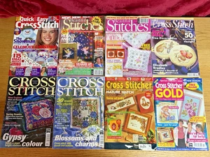 Lote de trabajo de revista de punto de cruz vintage publicaciones mixtas x 8 - Imagen 1 de 11