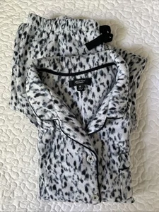 Set Pigiama Donna Simply Vera Wang Flanella Taglia M Grigio Blu Nero Stampa Macchie - Foto 1 di 13