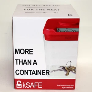 KSafe Time Locking Safe 5.5"x5.5"x5.5" Red Top - Picture 1 of 3