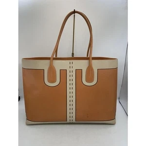 Tod's Camel tote bag Leather Woman plain emboss logo authentic - Picture 1 of 9