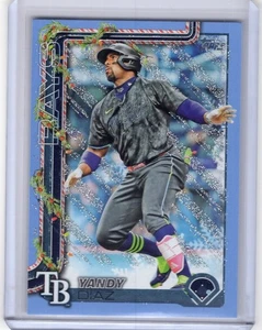 YANDY DIAZ 2025 Topps Holiday LIGHT BLUE & WHITE GLITTER #H20 - RAYS - Picture 1 of 1