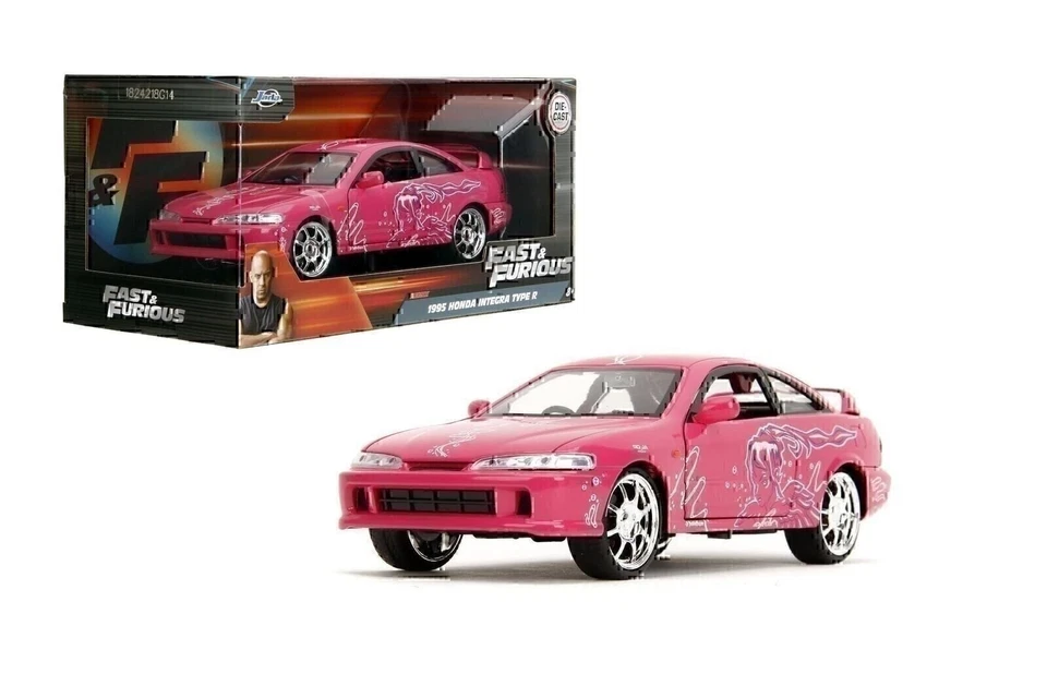 1/24 Jada Fast & Furious 1995 Acura Honda Integra Type R Diecast Pink 35876