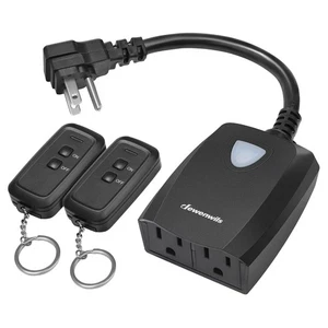 Wireless Remote Control Outdoor Outlet With 2 Remotes, Electrical Plug-in Lig... - Picture 1 of 7