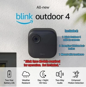 Blink Outdoor (4th Gen) Wireless Smart HD *Add-On* Security Camera - Black - Picture 1 of 6