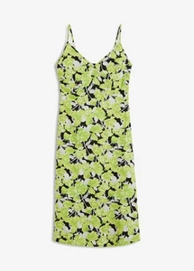 Midikleid mit Spaghettiträgern Gr. 50 Schwarz Apfelgrün Midi Sommer-Dress Neu* - Bild 1 von 1